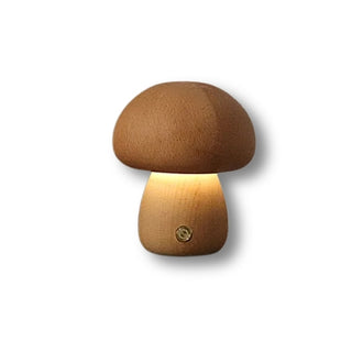 Lampe Champignon Bois Clair Mini