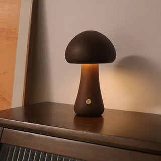 Lampe Champignon Bois Foncé LED