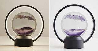 Lampe de Chevet Sablier Noire et Mauve